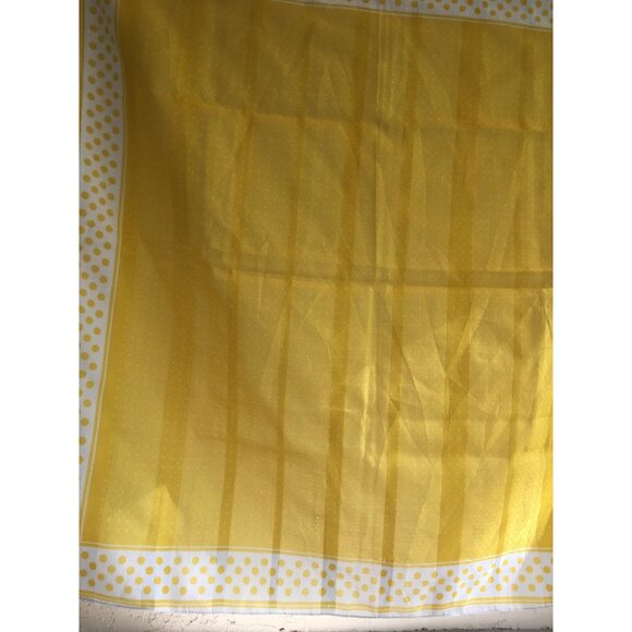 Vintage Yellow White Polka Dot Scarf Retro Accessory - Picture 4 of 5